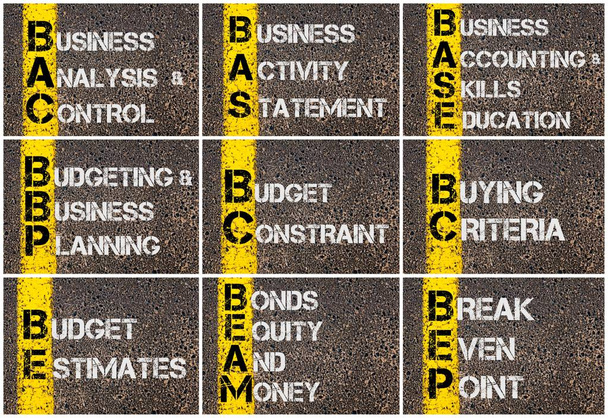 Foto-Collage aus Business-Akronymen - Foto, Bild
