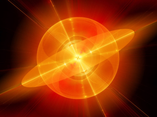 Ateşli parlayan disk fraktal - Fotoğraf, Görsel