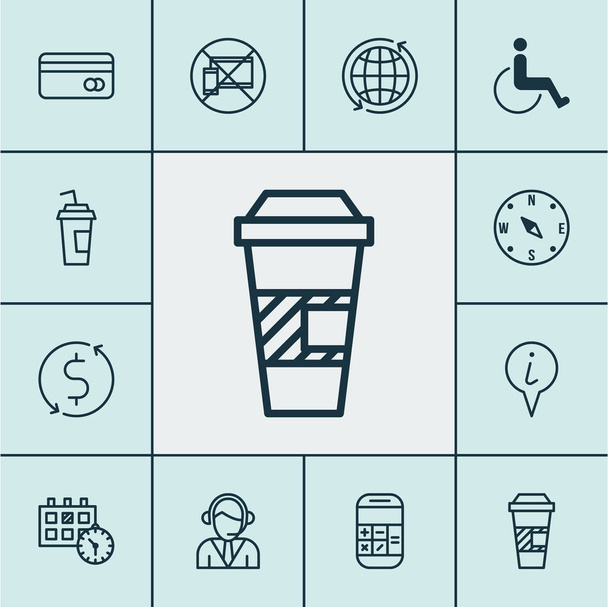 Set Of Transportation Icons On Locate, Accessibility And Calculation Topics. Editable Vector Illustration. Includes Calculation, Dollar, World And More Vector Icons. - Vector, Image