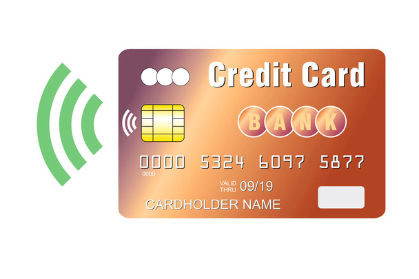 Kredi kartı ile temassız ödeme küçük parça - Fotoğraf, Görsel