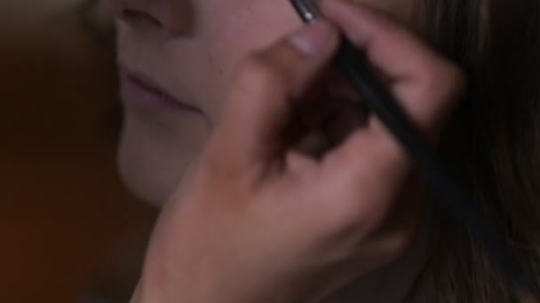 Brides make-up before wedding.Girl doing makeup. - Materiaali, video