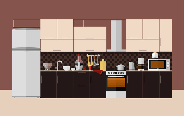 Kitchen interior modern. - Vector, Image