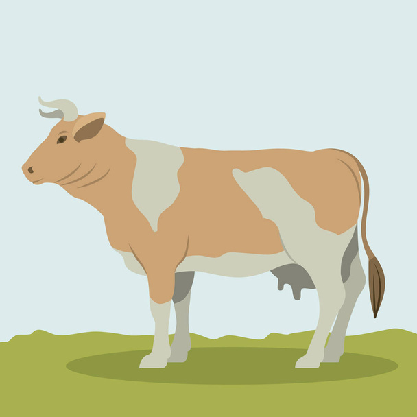 Krowa zwierząt gospodarskich zwierząt design - Wektor, obraz