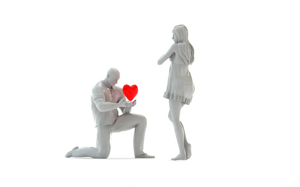 3D χαρακτήρες κινουμένων σχεδίων - τύπος στην αγάπη - Φωτογραφία, εικόνα