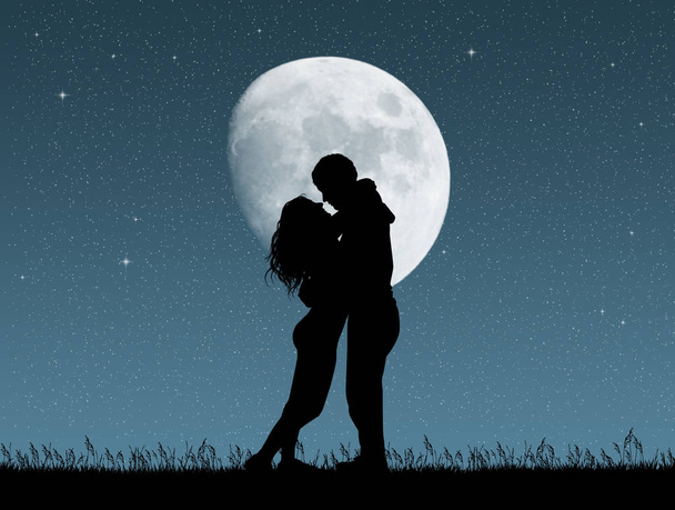 kissing in the moonlight - Photo, image