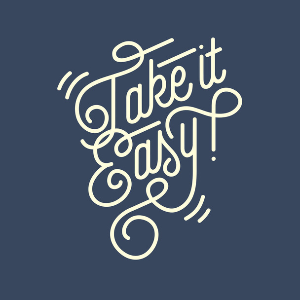 Take It Easy Vintage Script Lettrage personnalisé. Ombre cursive rétro
 - Vecteur, image