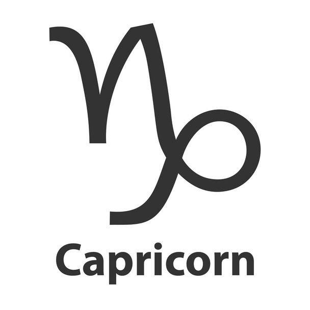 Capricorn, sea goat zodiac sign. Vector Illustration, icon - Vetor, Imagem