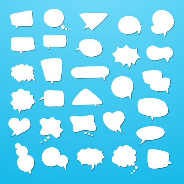 Icon set of empty speech bubbles, think clouds. Collection of comics talk balloon symbols - Vector, Image