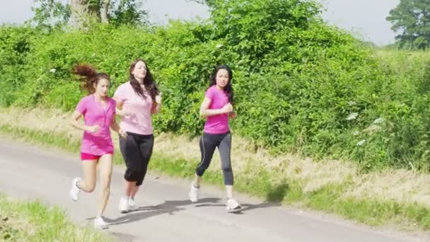 Freundinnen laufen auf dem Land - Filmmaterial, Video
