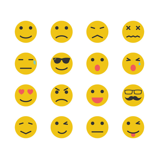sárga emotion ikonok - Vektor, kép
