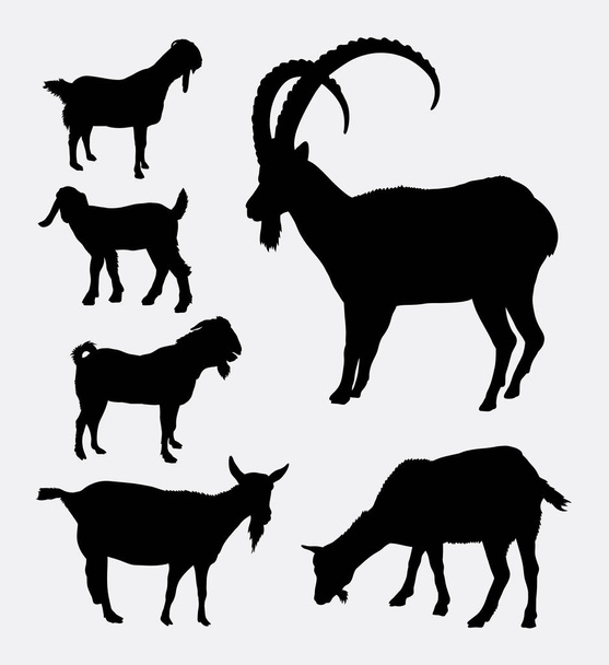 Goat pet mammal animal silhouette - Vector, imagen