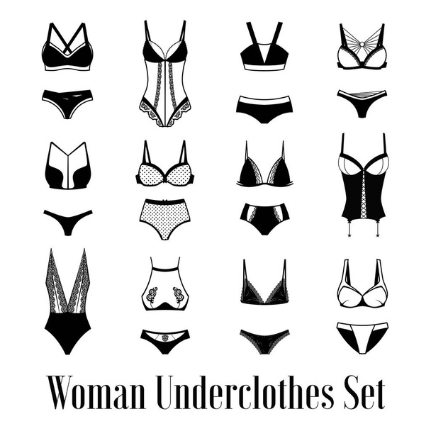 Woman Underclothes Images Set - Vector, Image