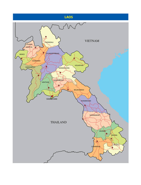 Carte nationale vectorielle du Laos
 - Vecteur, image