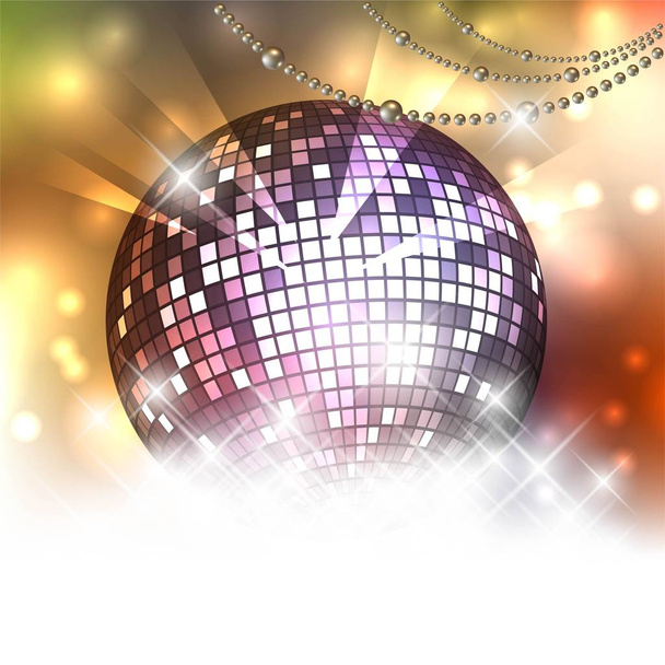 sparkling disco ball. Night party - Vector, afbeelding