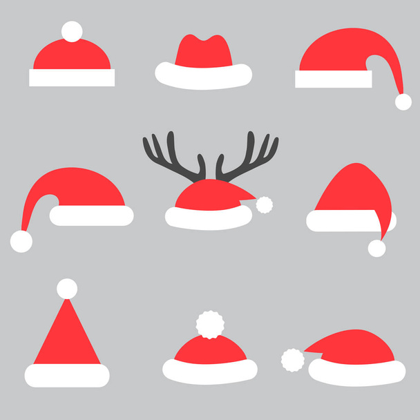 Set of Santa hats - Vector, Image