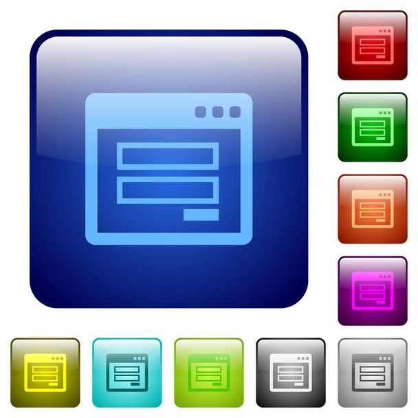 Login window color square buttons - Vettoriali, immagini
