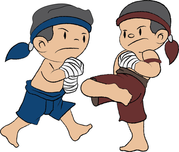 Tailandia lucha boxeo
 - Vector, Imagen