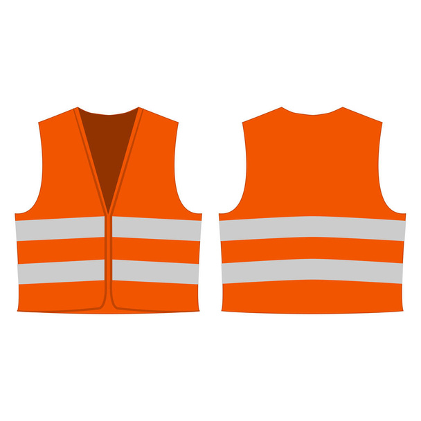 orange reflective safety vest - Vector, Imagen