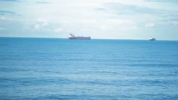 view from the train window. ships at sea - Footage, Video