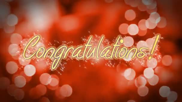 Congratulations message on romantic background, anniversary, wedding greeting - Footage, Video