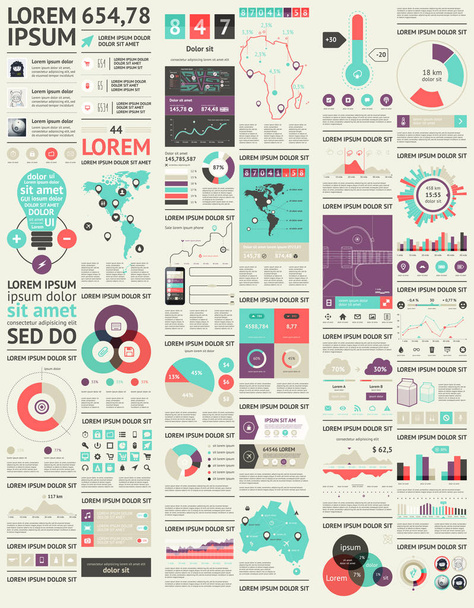Lapos elemek infographics - Vektor, kép