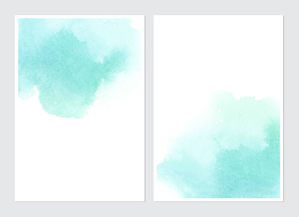 Set of cards with watercolor blots. - Zdjęcie, obraz
