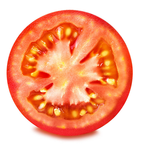 Tomato slice isolated on white  - 写真・画像