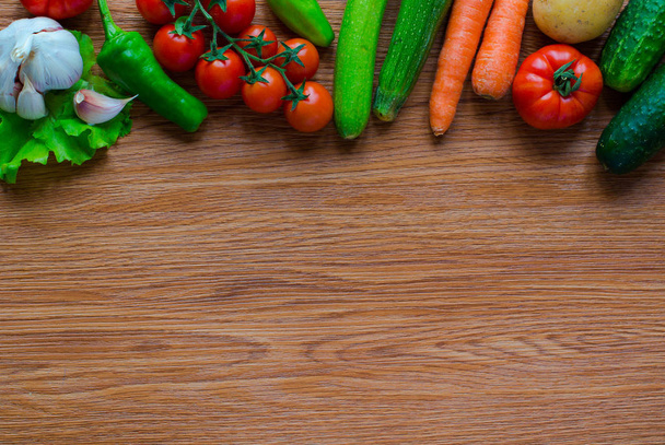 Healthy food and copy space, fresh vegetables - Φωτογραφία, εικόνα