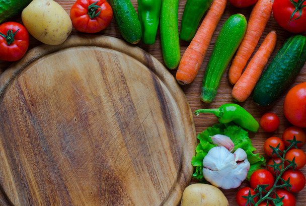 Healthy food and copy space, fresh vegetables - Фото, зображення