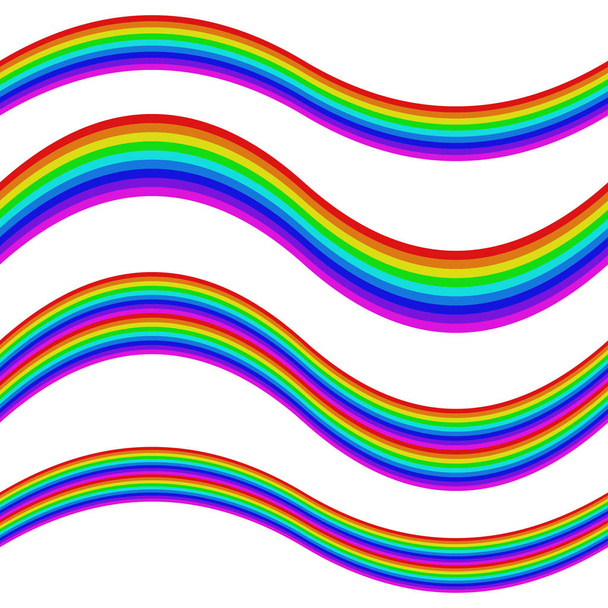 Graphic element set - rainbow striped ribbons - Vector, Image