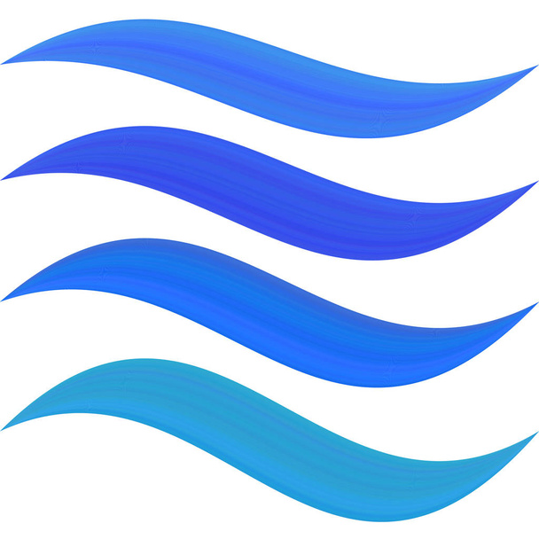 青い水のシンボル要素セット - ベクター画像