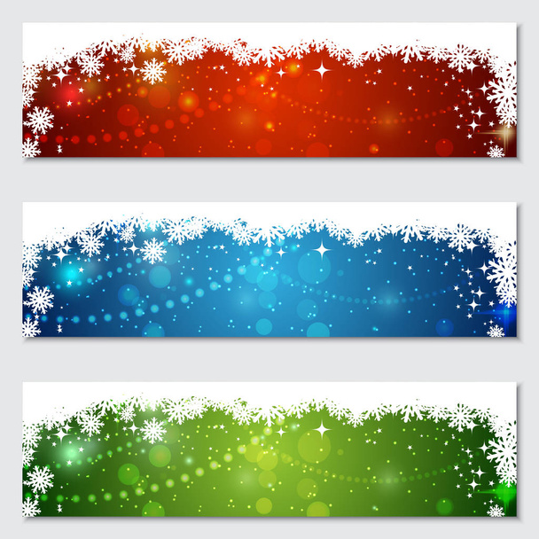 Christmas and New Year vector banners set - Vecteur, image