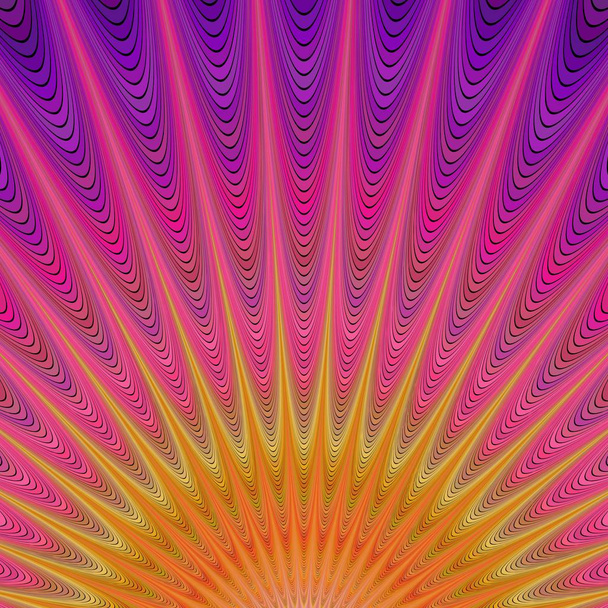 abstrakter Sonnenaufgang - farbenfroher fraktaler Hintergrund - Vektor, Bild