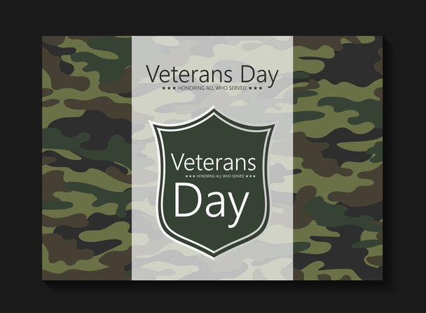 Template brochure Veterans Day in color khaki - Vector, Image