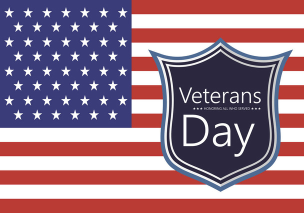 Векторная иллюстрация День ветеранов шаблон плаката Звезды с США
 - Вектор,изображение