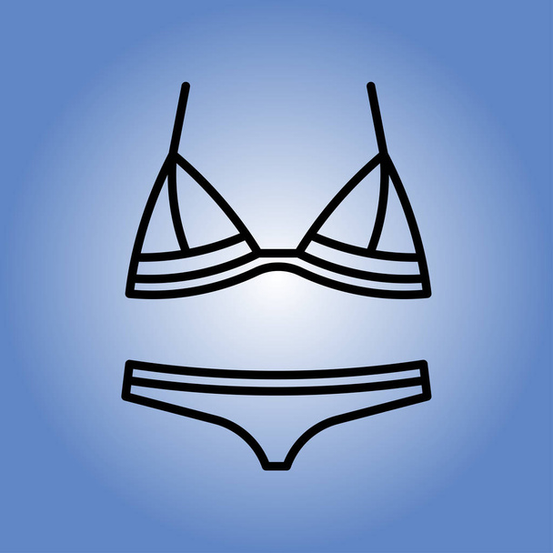 bikini icon. flat design - Vector, imagen