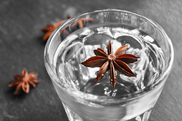 Vodka with anise on table - Foto, imagen