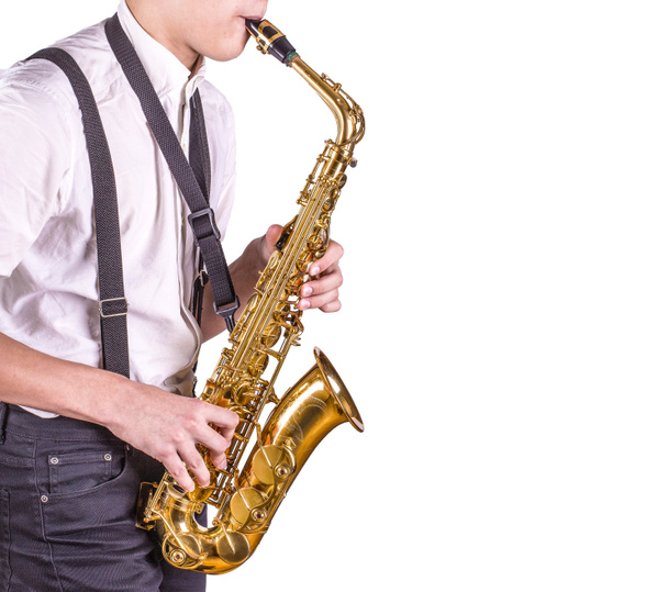 Men playing saxophone. - Foto, Imagem