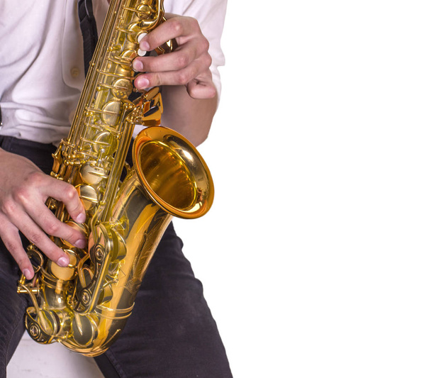 Men playing saxophone. - Fotó, kép