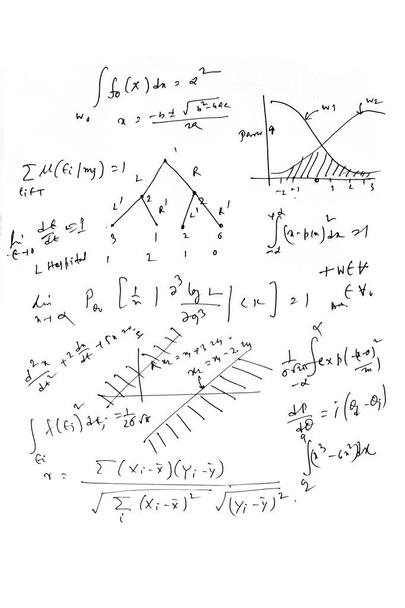 mathematische Gleichungen in Weiß - Foto, Bild