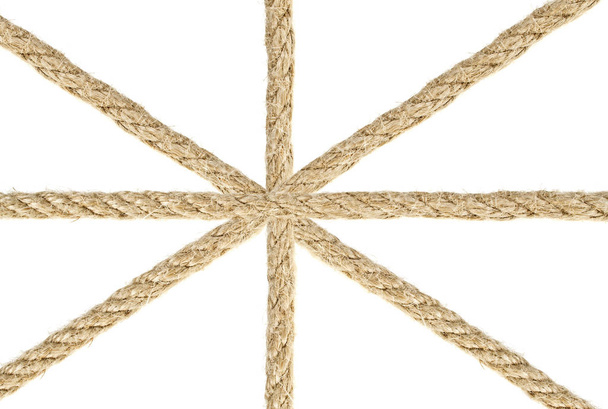 Close up of a ropes on white background - Foto, Imagem