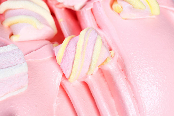 Textura de helado rosa y blanco
. - Foto, Imagen