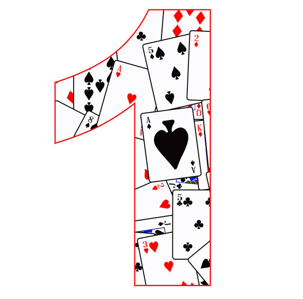 Číslo jedna karet - Vektor, obrázek