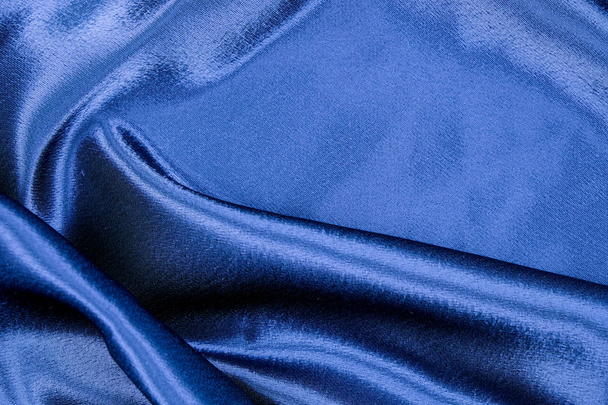 niebieski materiał tkanina tło tekstury - Zdjęcie, obraz