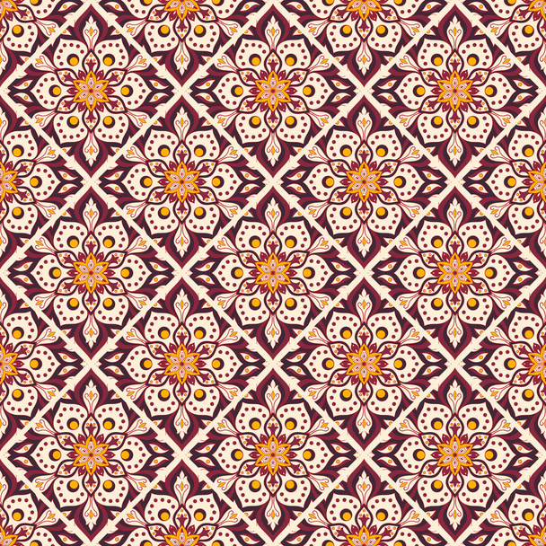 Seamless hand drawn mandala pattern. - Vector, imagen