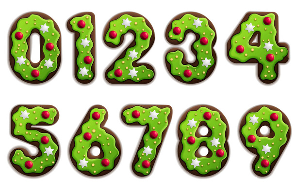 Cookie stylized numbers - Вектор,изображение
