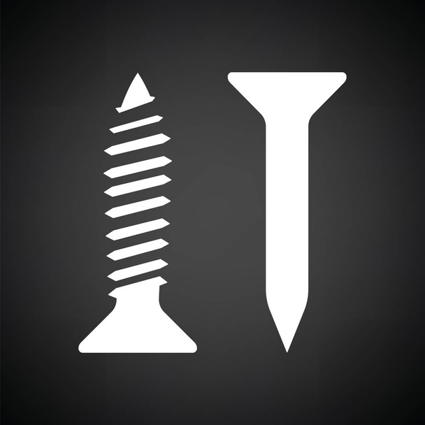Icon of screw and nail - Vector, Image