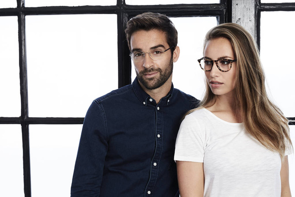 Man and woman in eyeglasses - Foto, Imagen
