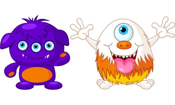 Two cute monsters - Vector, Image