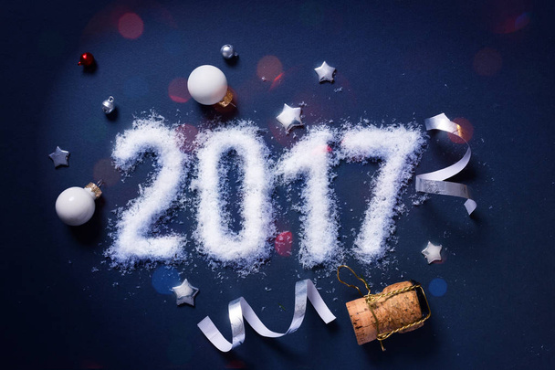 art 2017 Merry Christmas and happy New Years Party background - Photo, Image